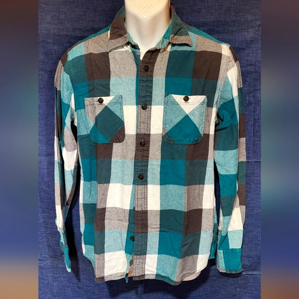 Vintage Red Camel LS western BD flannel shirt  size med